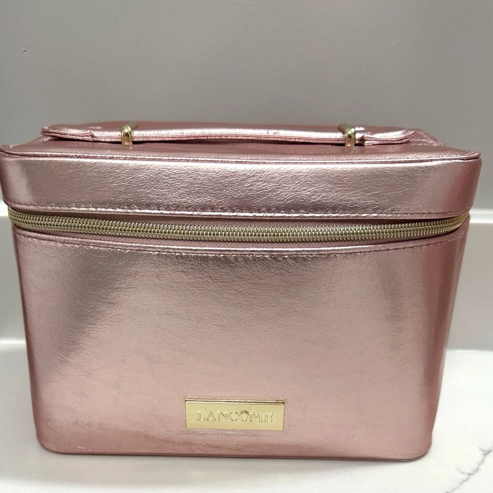 Lancome Metallic Pink Makeup Train Case